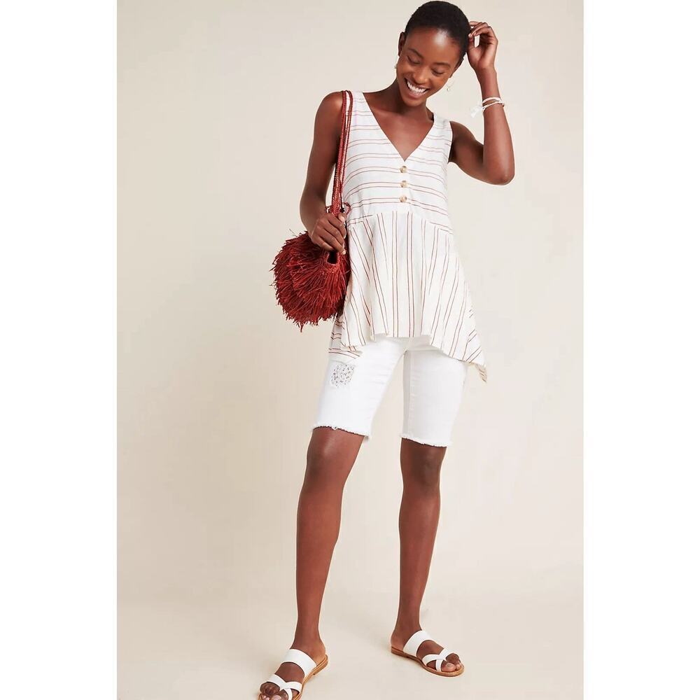 Maeve Anthropologie Alayne Sleeveless Tunic Top Small Cotton Tank Womens New